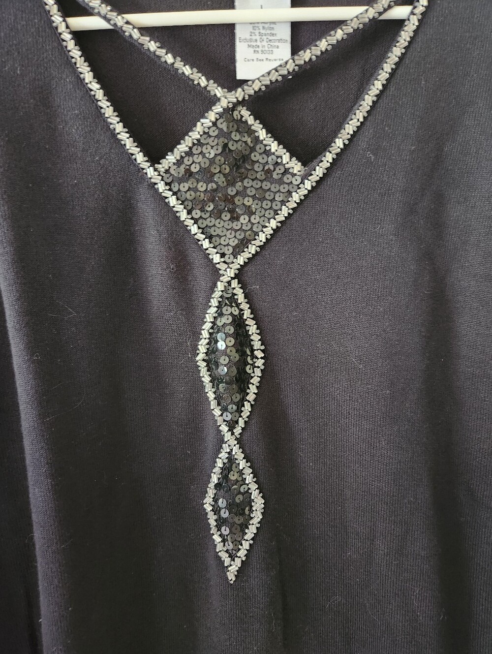 Bob Mackie Wearable Art Sequin Beaded Sweater - Picture 3 of 6